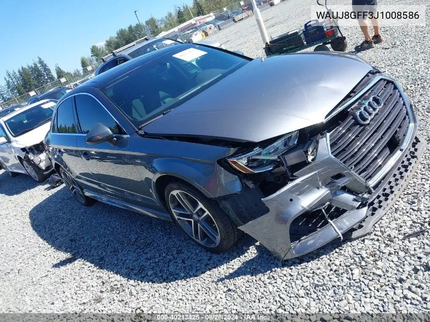 2018 Audi A3 2.0T Premium/2.0T Tech Premium VIN: WAUJ8GFF3J1008586 Lot: 40213425