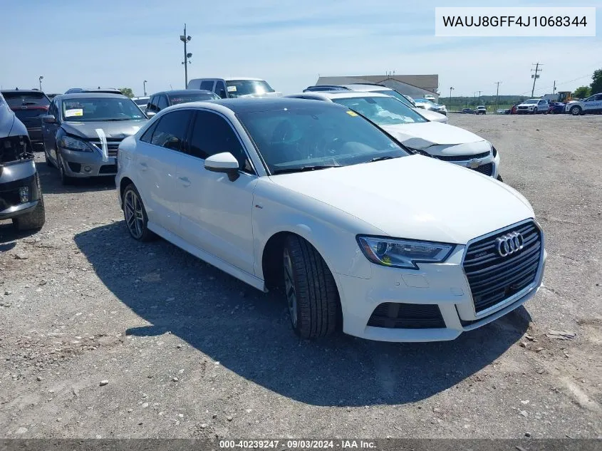 WAUJ8GFF4J1068344 2018 Audi A3 2.0T Premium/2.0T Tech Premium