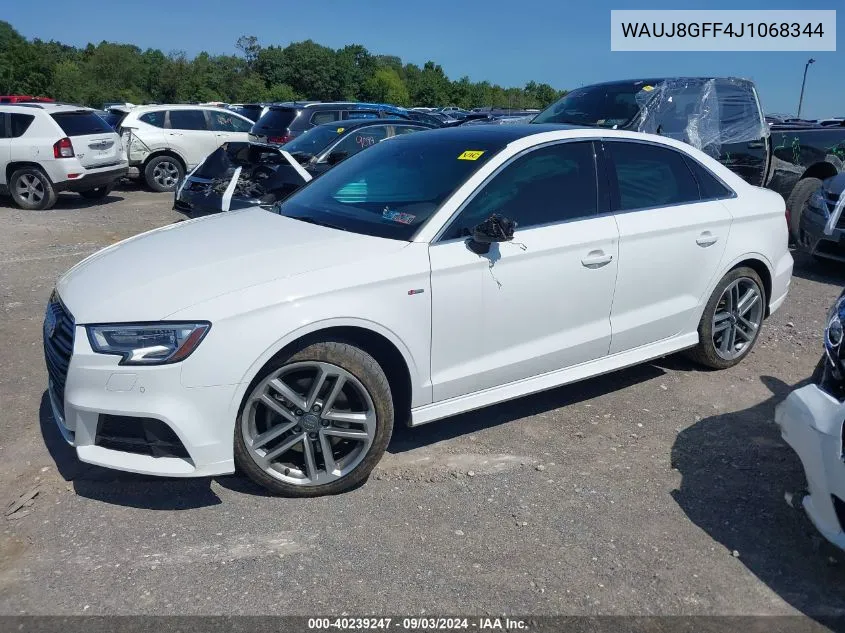 WAUJ8GFF4J1068344 2018 Audi A3 2.0T Premium/2.0T Tech Premium