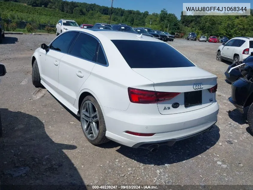 WAUJ8GFF4J1068344 2018 Audi A3 2.0T Premium/2.0T Tech Premium