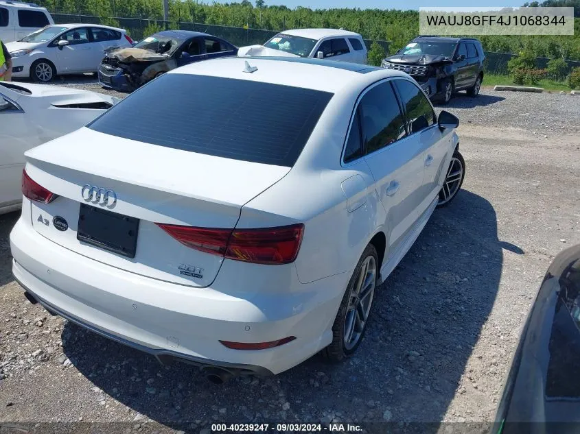 2018 Audi A3 2.0T Premium/2.0T Tech Premium VIN: WAUJ8GFF4J1068344 Lot: 40239247