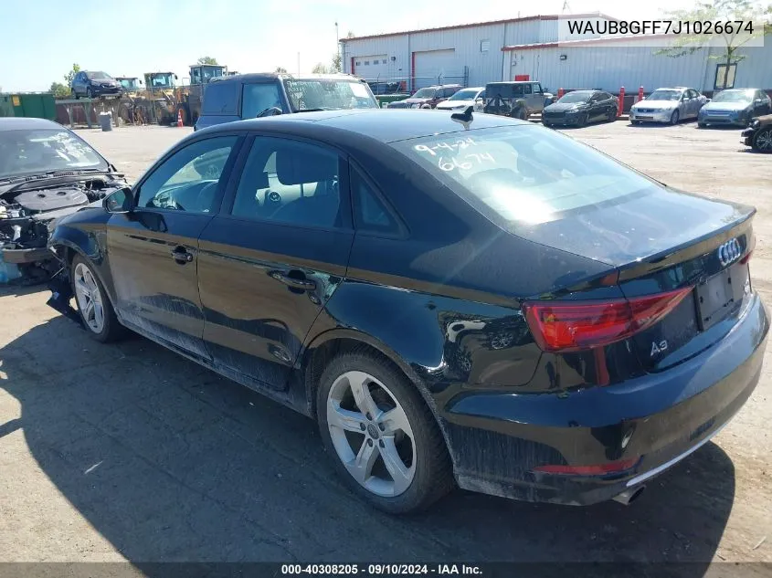 WAUB8GFF7J1026674 2018 Audi A3 Premium