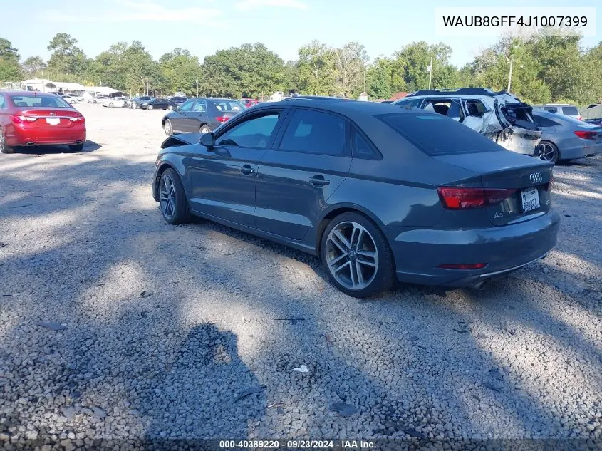 WAUB8GFF4J1007399 2018 Audi A3 Premium