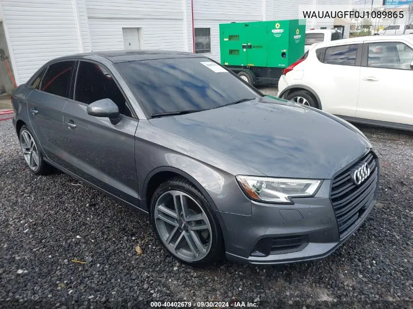 2018 Audi A3 Premium VIN: WAUAUGFF0J1089865 Lot: 40402679