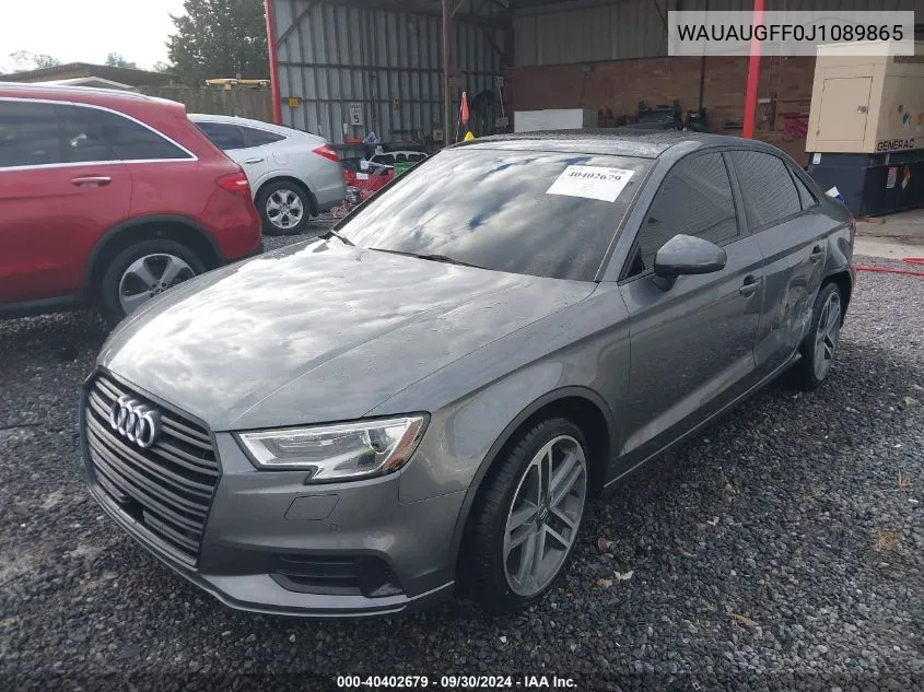 2018 Audi A3 Premium VIN: WAUAUGFF0J1089865 Lot: 40402679