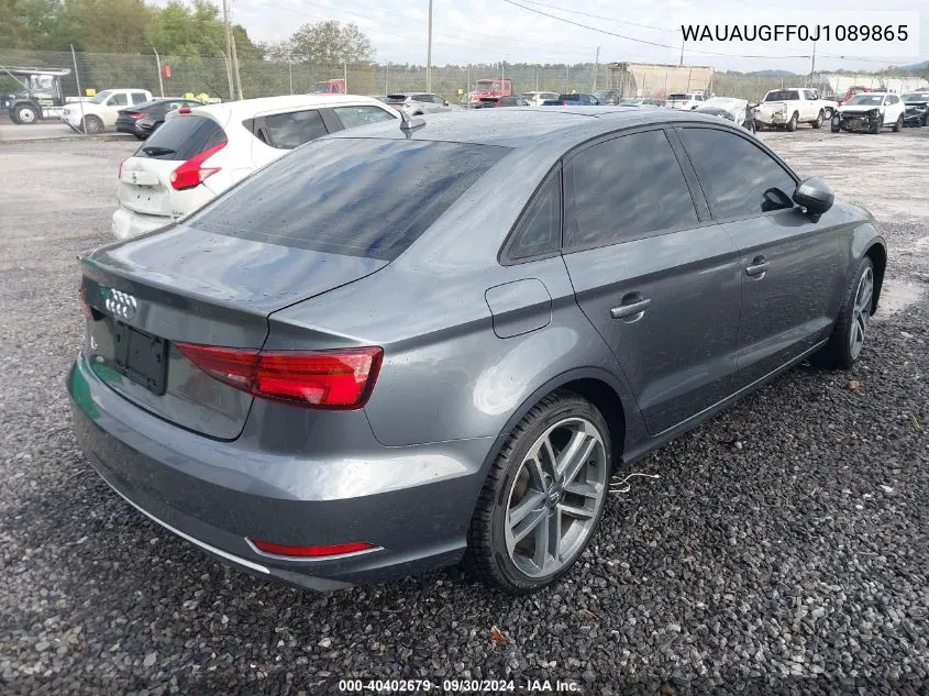 2018 Audi A3 Premium VIN: WAUAUGFF0J1089865 Lot: 40402679