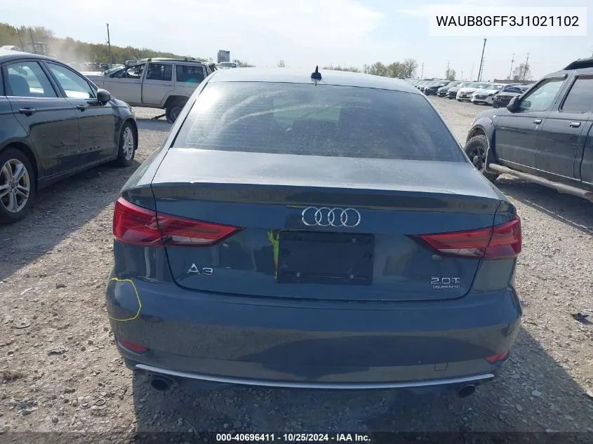 2018 Audi A3 2.0T Premium/2.0T Tech Premium VIN: WAUB8GFF3J1021102 Lot: 40696411