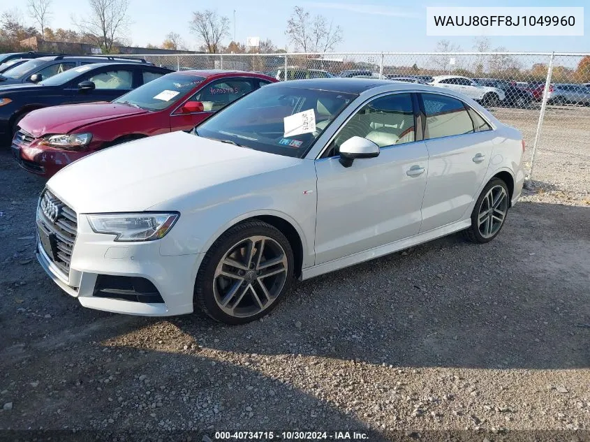 2018 Audi A3 2.0T Premium VIN: WAUJ8GFF8J1049960 Lot: 40734715