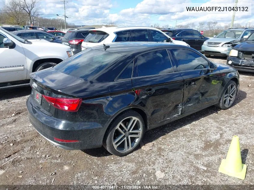 2018 Audi A3 2.0T Premium/2.0T Tech Premium VIN: WAUAUGFF2J1043132 Lot: 40775477