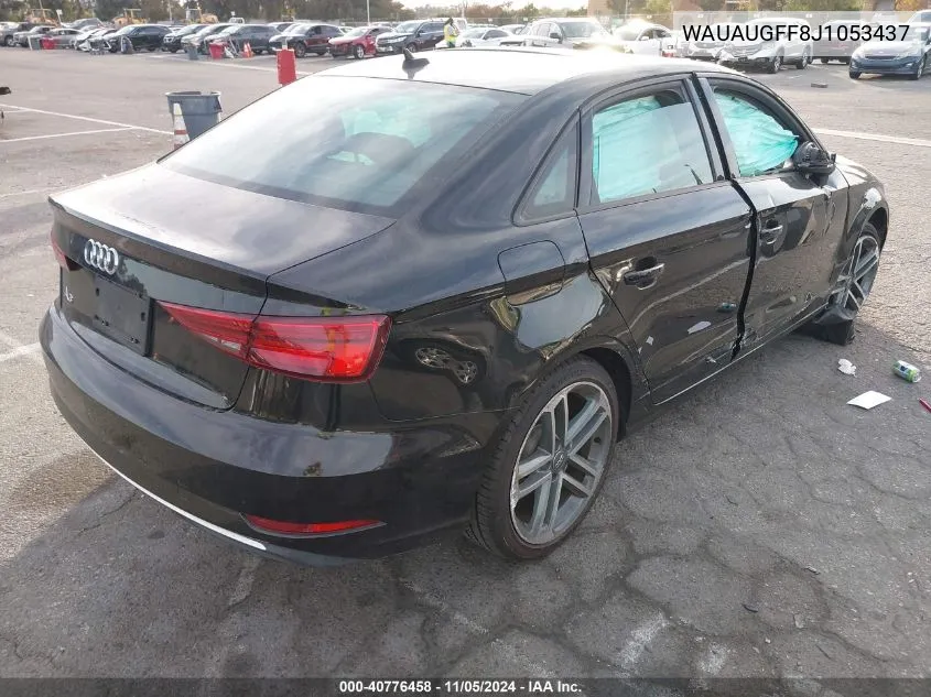 2018 Audi A3 2.0T Premium/2.0T Tech Premium VIN: WAUAUGFF8J1053437 Lot: 40776458