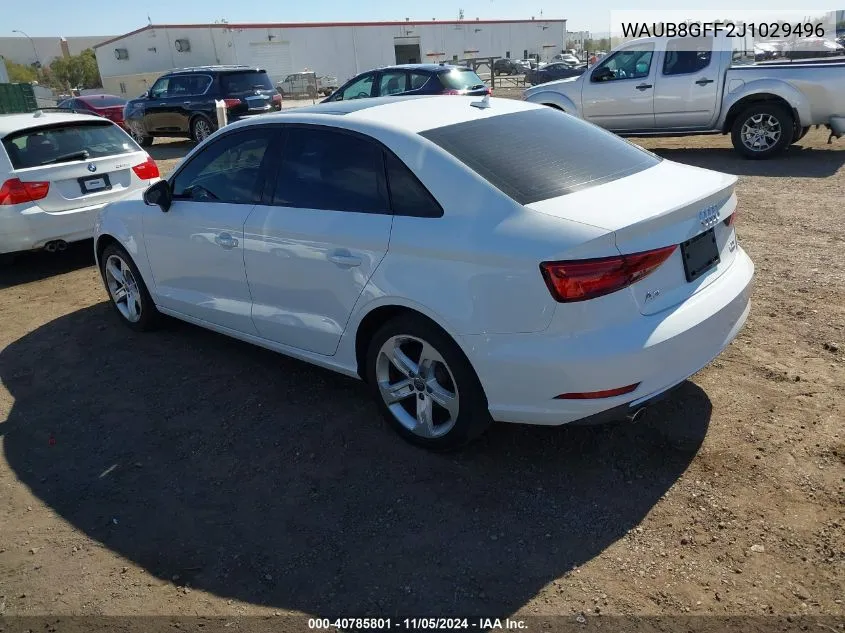 2018 Audi A3 2.0T Premium/2.0T Tech Premium VIN: WAUB8GFF2J1029496 Lot: 40785801