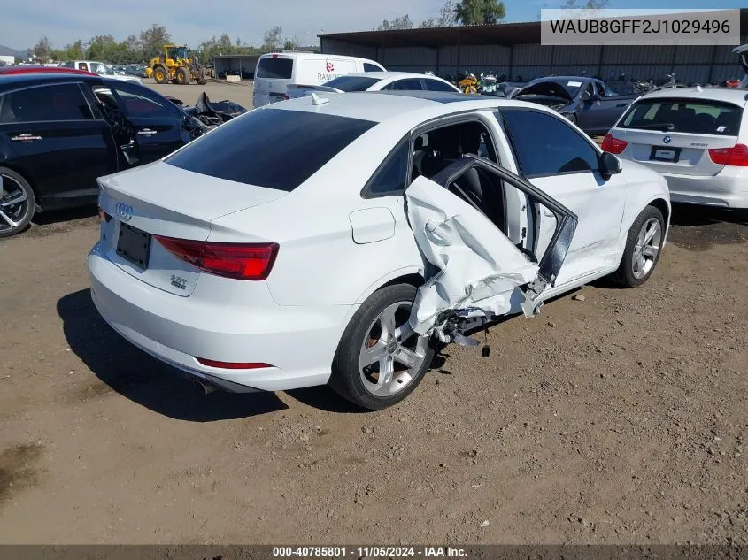 2018 Audi A3 2.0T Premium/2.0T Tech Premium VIN: WAUB8GFF2J1029496 Lot: 40785801