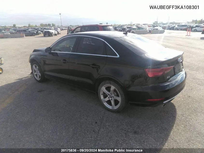 WAUBEGFF3KA108301 2019 Audi A3 Komfort 45 2.0 Tfsi Quattro