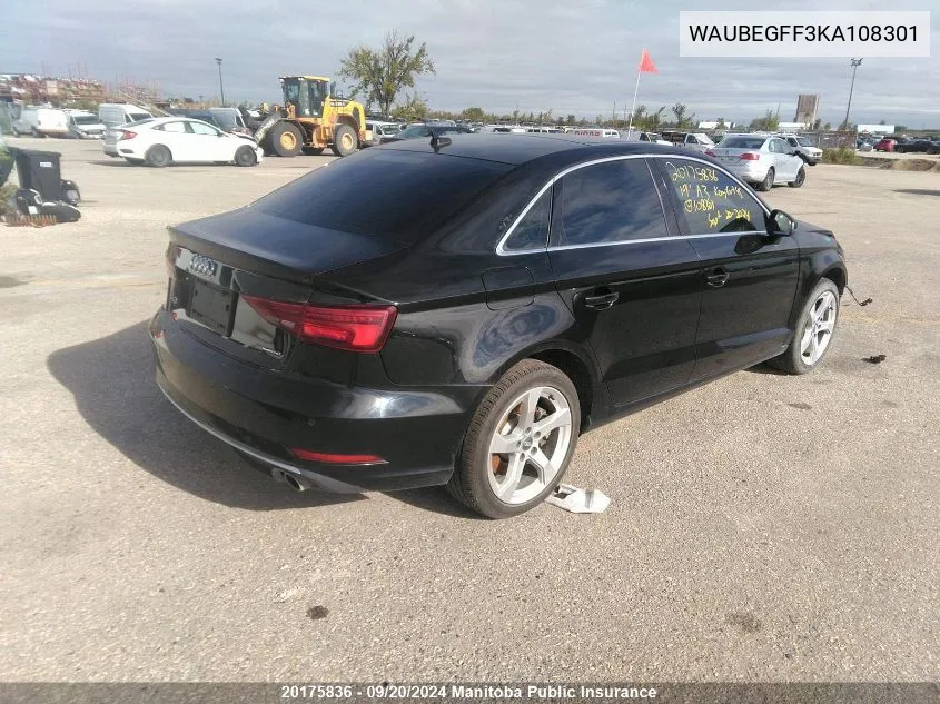 WAUBEGFF3KA108301 2019 Audi A3 Komfort 45 2.0 Tfsi Quattro