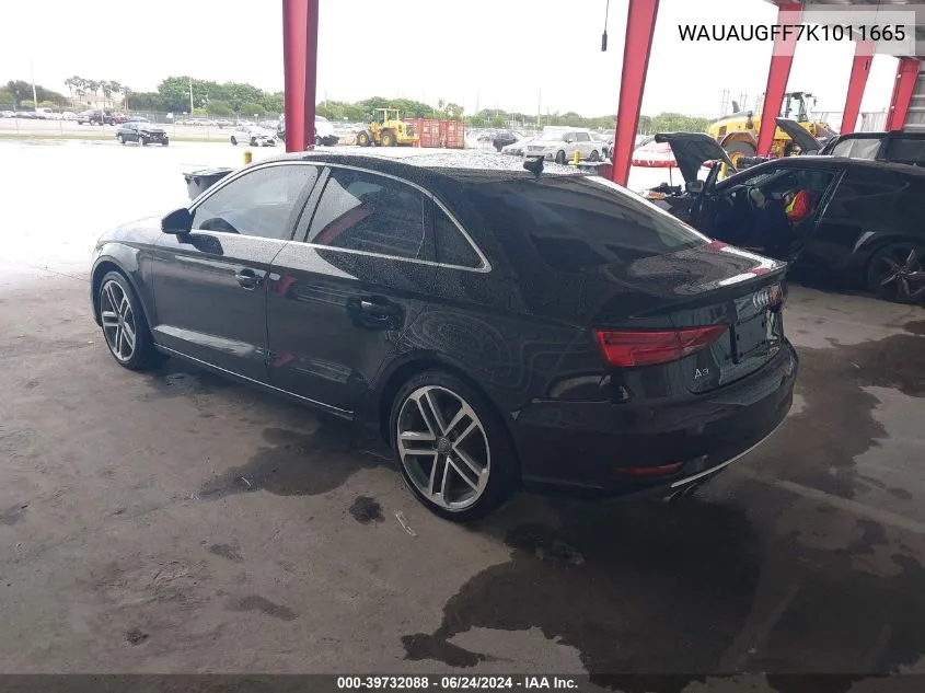 2019 Audi A3 40 Premium VIN: WAUAUGFF7K1011665 Lot: 39732088