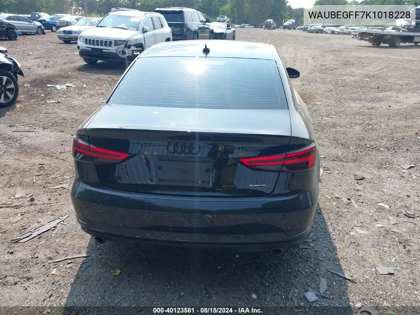 2019 Audi A3 45 Premium VIN: WAUBEGFF7K1018228 Lot: 40123581