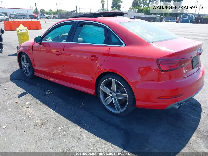 2019 Audi A3 45 Premium VIN: WAUJEGFF7KA099713 Lot: 40209288