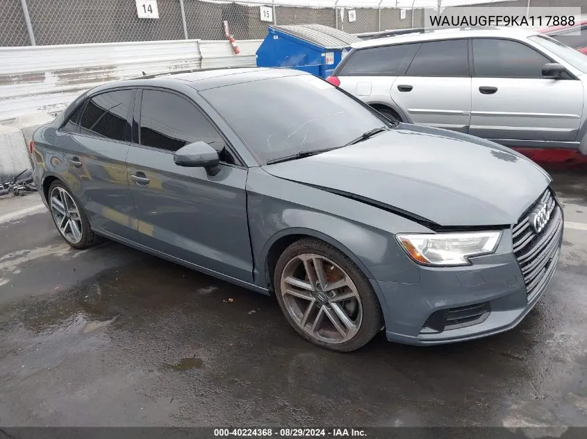 2019 Audi A3 40 Titanium Premium VIN: WAUAUGFF9KA117888 Lot: 40224368