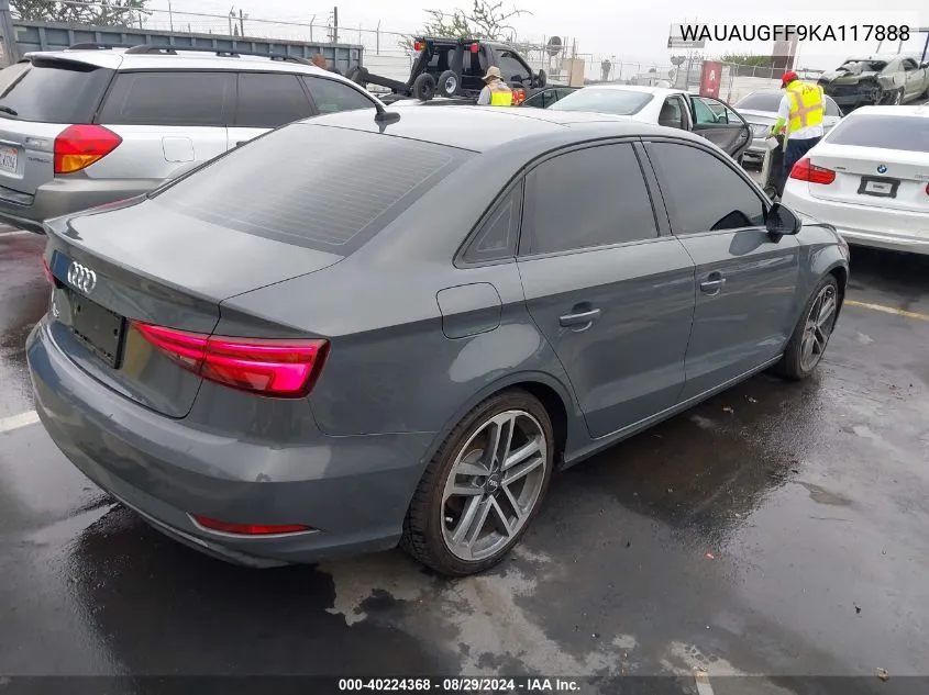 2019 Audi A3 40 Titanium Premium VIN: WAUAUGFF9KA117888 Lot: 40224368