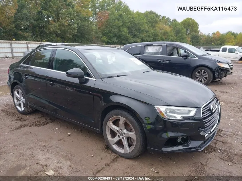 2019 Audi A3 45 Premium VIN: WAUBEGFF6KA116473 Lot: 40238491