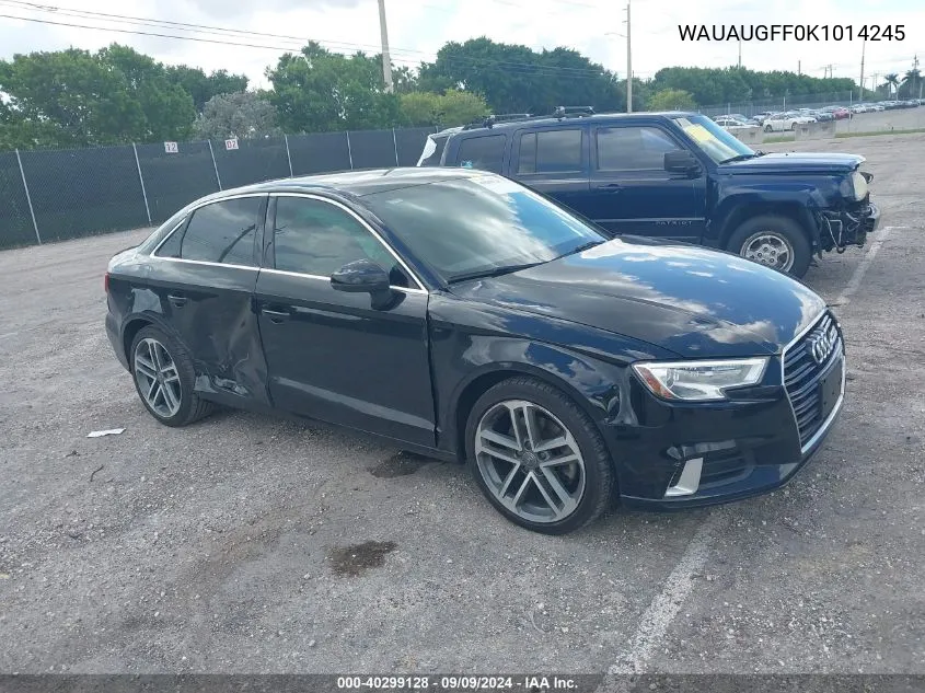 2019 Audi A3 40 Premium/40 Titanium Premium VIN: WAUAUGFF0K1014245 Lot: 40299128