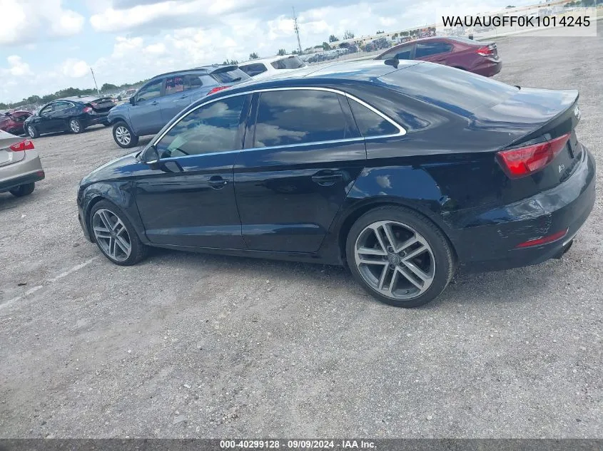 2019 Audi A3 40 Premium/40 Titanium Premium VIN: WAUAUGFF0K1014245 Lot: 40299128