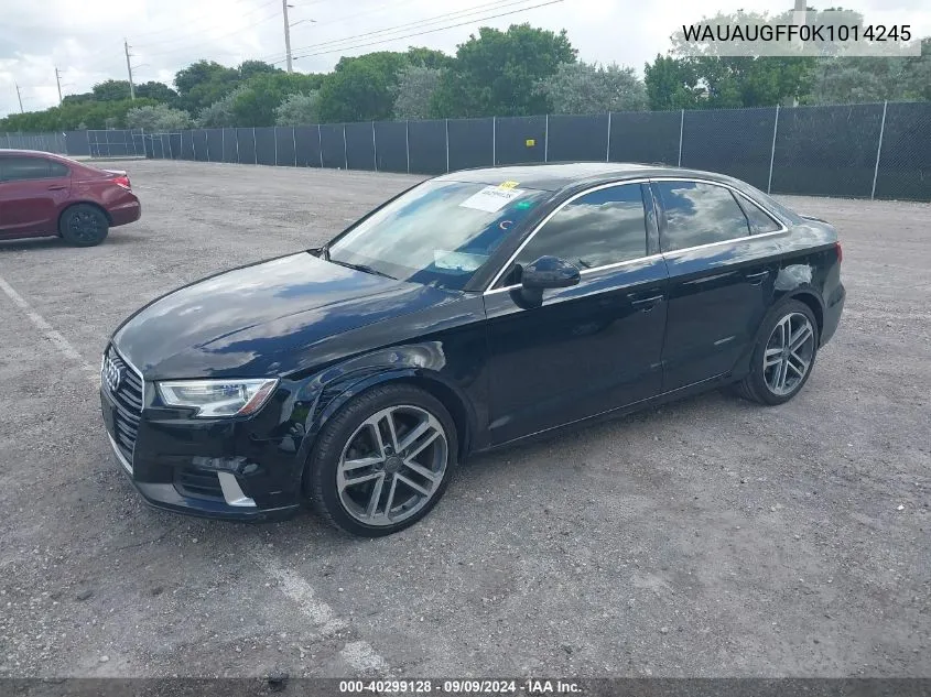 2019 Audi A3 40 Premium/40 Titanium Premium VIN: WAUAUGFF0K1014245 Lot: 40299128