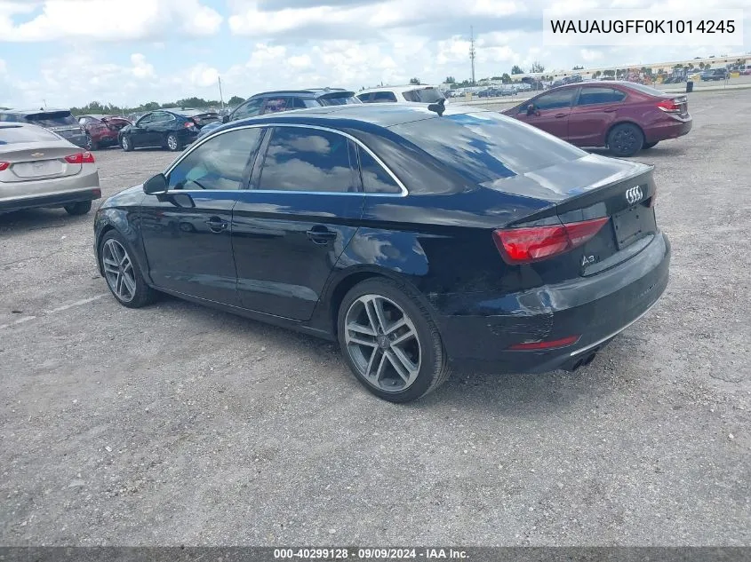 2019 Audi A3 40 Premium/40 Titanium Premium VIN: WAUAUGFF0K1014245 Lot: 40299128