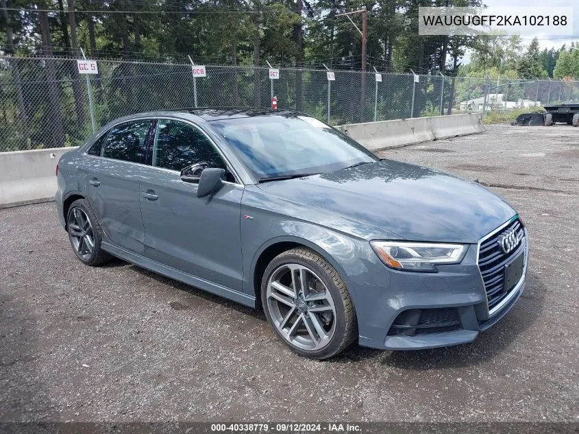 WAUGUGFF2KA102188 2019 Audi A3 40 Premium