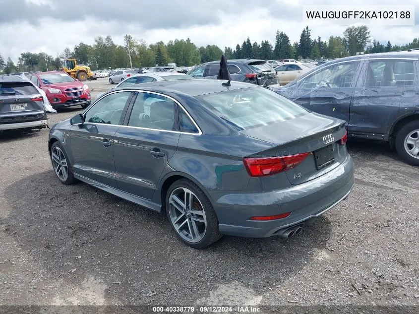 WAUGUGFF2KA102188 2019 Audi A3 40 Premium