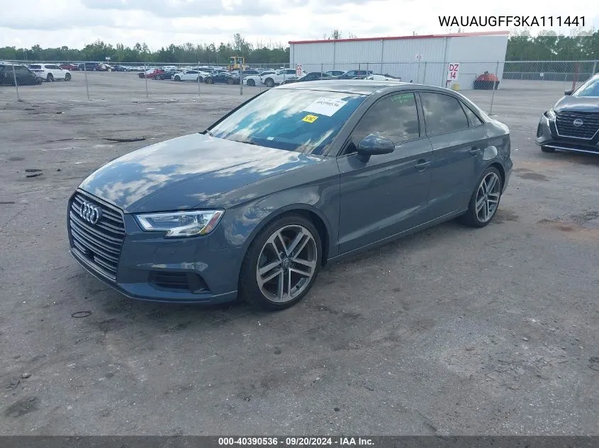 WAUAUGFF3KA111441 2019 Audi A3 40 Titanium Premium