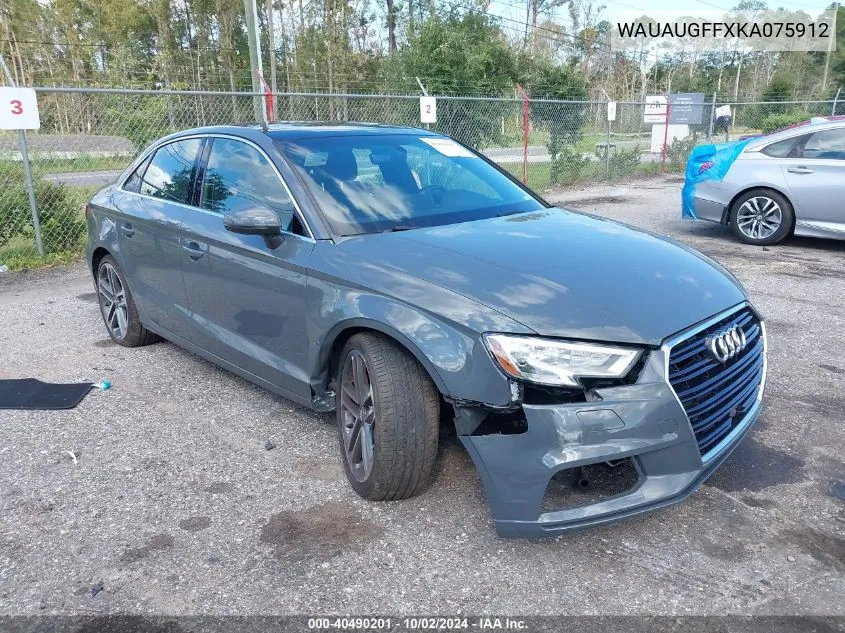 WAUAUGFFXKA075912 2019 Audi A3 40 Premium/40 Titanium Premium