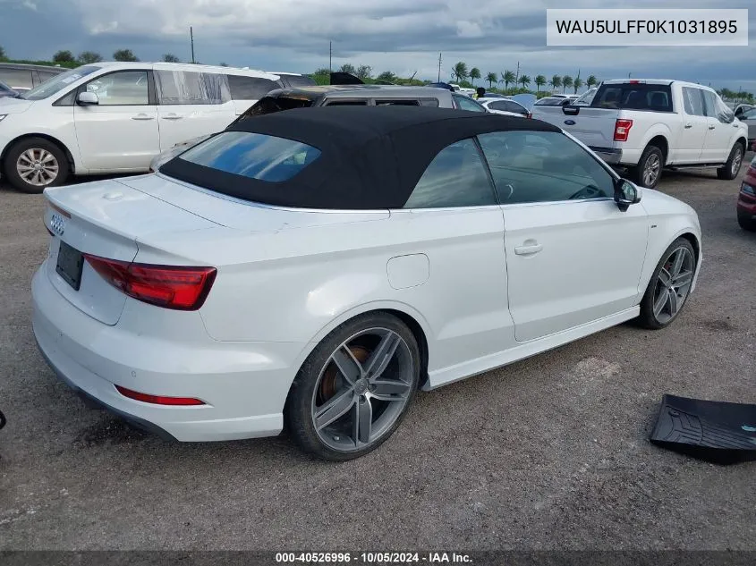 2019 Audi A3 Premium Plus VIN: WAU5ULFF0K1031895 Lot: 40526996