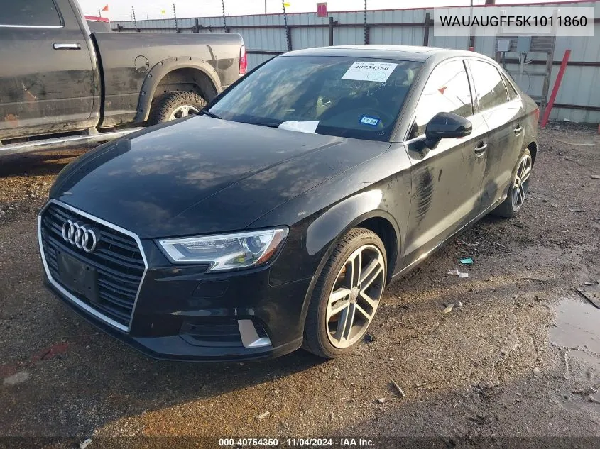 2019 Audi A3 40 Titanium Premium VIN: WAUAUGFF5K1011860 Lot: 40754350