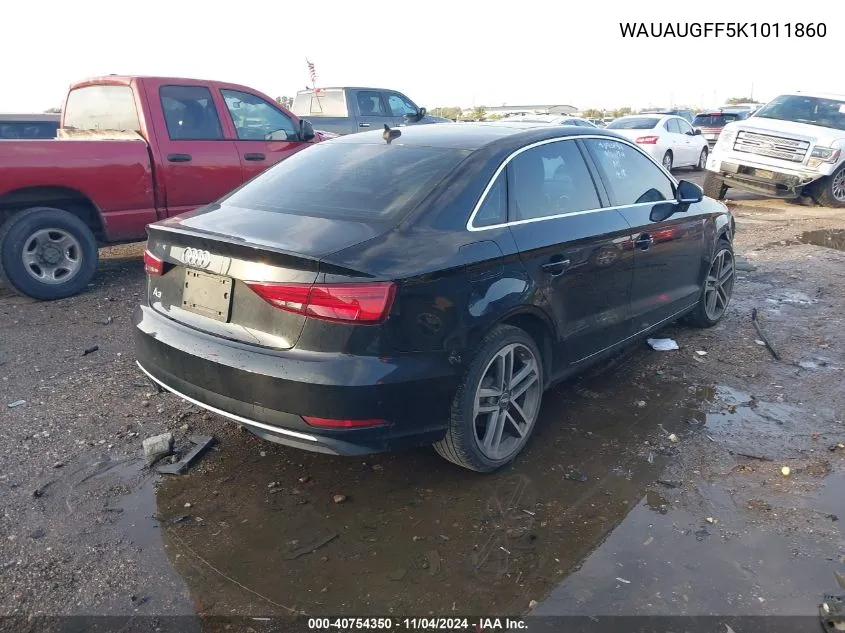 2019 Audi A3 40 Titanium Premium VIN: WAUAUGFF5K1011860 Lot: 40754350