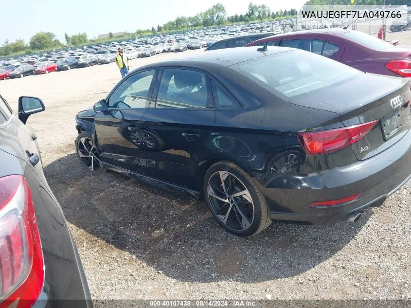 2020 Audi A3 S-Line Premium Plus VIN: WAUJEGFF7LA049766 Lot: 40107438