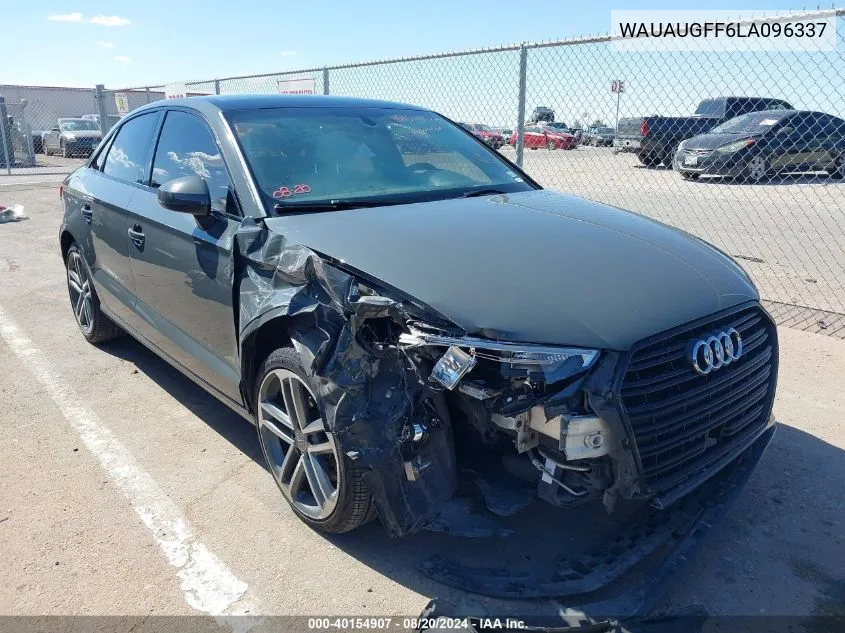 2020 Audi A3 Premium VIN: WAUAUGFF6LA096337 Lot: 40154907