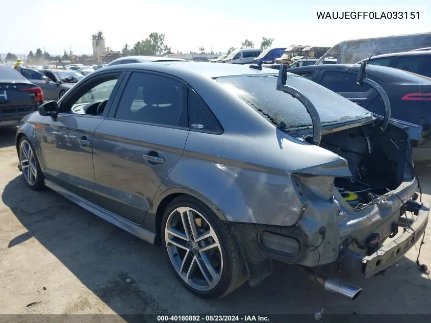 WAUJEGFF0LA033151 2020 Audi A3 Premium Plus 45 Tfsi S Line Quattro S Tronic