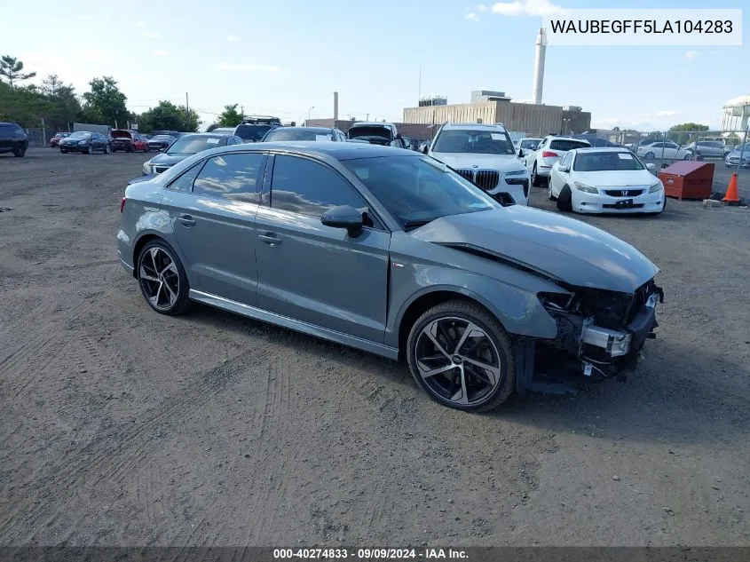 2020 Audi A3 Premium 45 Tfsi S Line Quattro S Tronic VIN: WAUBEGFF5LA104283 Lot: 40274833