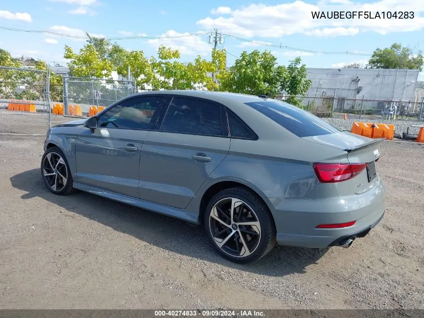 2020 Audi A3 Premium 45 Tfsi S Line Quattro S Tronic VIN: WAUBEGFF5LA104283 Lot: 40274833