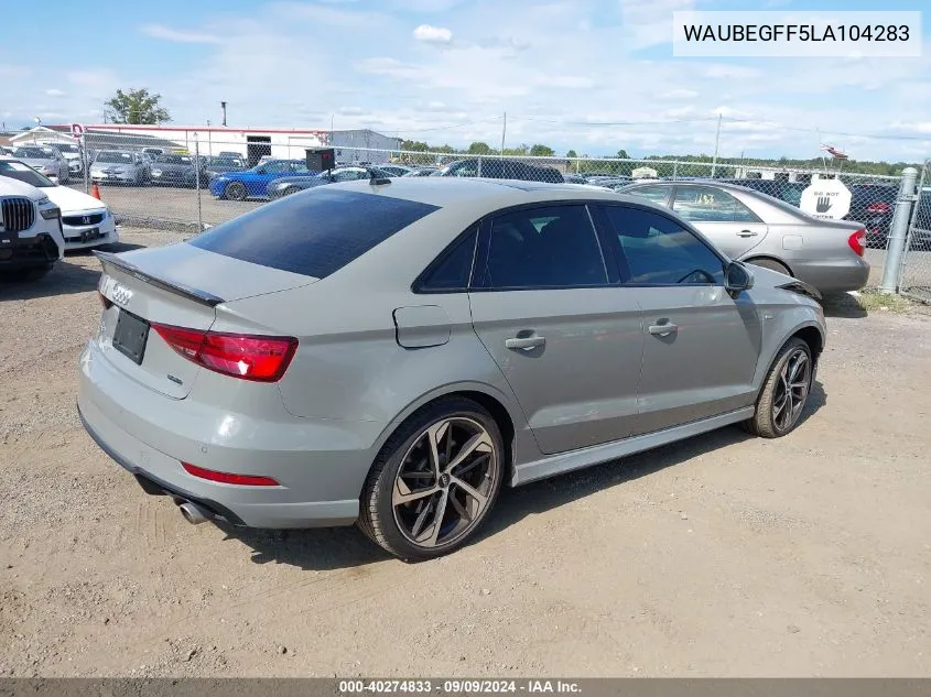 2020 Audi A3 Premium 45 Tfsi S Line Quattro S Tronic VIN: WAUBEGFF5LA104283 Lot: 40274833