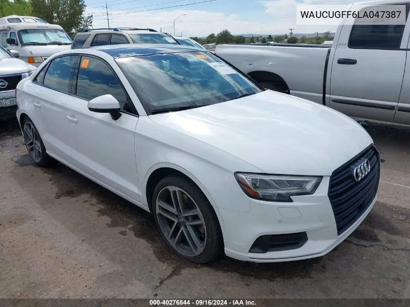 2020 Audi A3 Premium Plus VIN: WAUCUGFF6LA047387 Lot: 40276844