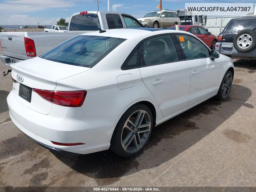 2020 Audi A3 Premium Plus VIN: WAUCUGFF6LA047387 Lot: 40276844