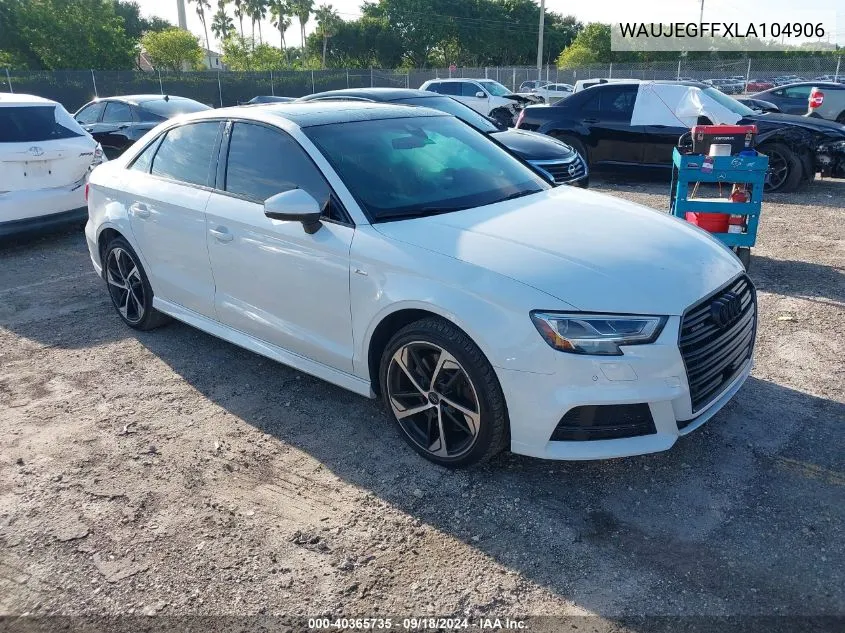 WAUJEGFFXLA104906 2020 Audi A3 S-Line Premium Plus