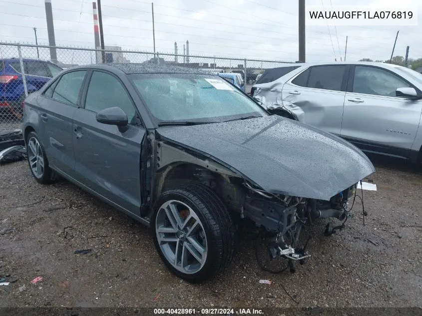 2020 Audi A3 Premium 40 Tfsi Front-Wheel Drive S Tronic VIN: WAUAUGFF1LA076819 Lot: 40428961