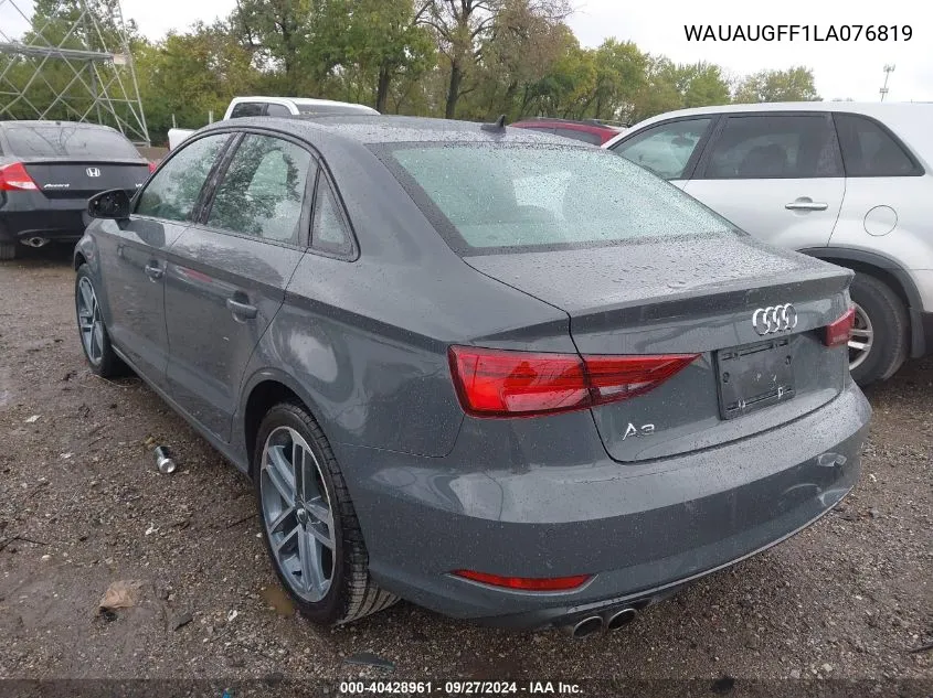 2020 Audi A3 Premium 40 Tfsi Front-Wheel Drive S Tronic VIN: WAUAUGFF1LA076819 Lot: 40428961