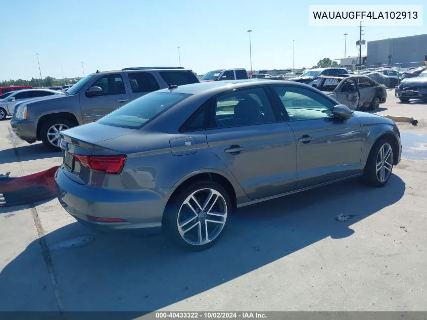 2020 Audi A3 Premium 40 Tfsi Front-Wheel Drive S Tronic VIN: WAUAUGFF4LA102913 Lot: 40433322