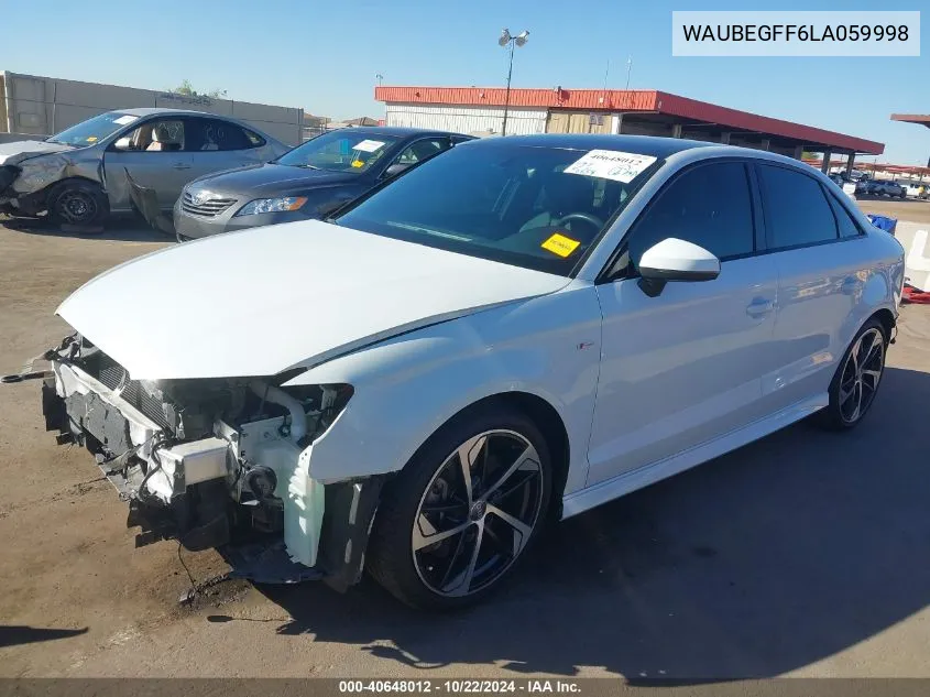 2020 Audi A3 Premium 45 Tfsi S Line Quattro S Tronic VIN: WAUBEGFF6LA059998 Lot: 40648012