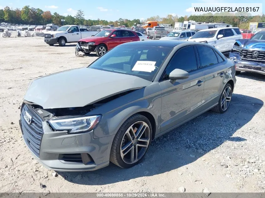 2020 Audi A3 Premium 40 Tfsi Front-Wheel Drive S Tronic VIN: WAUAUGFF2LA018167 Lot: 40698858