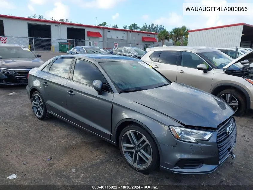 2020 Audi A3 Premium 40 Tfsi Front-Wheel Drive S Tronic VIN: WAUAUGFF4LA000866 Lot: 40715922